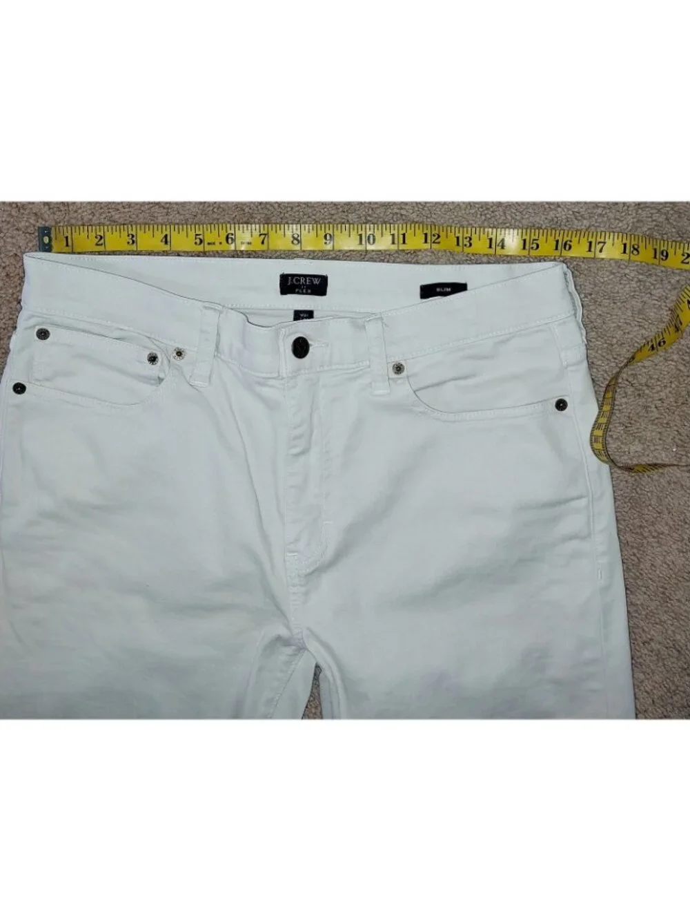 J Crew Mens Slim Jeans Ivory White 31X32